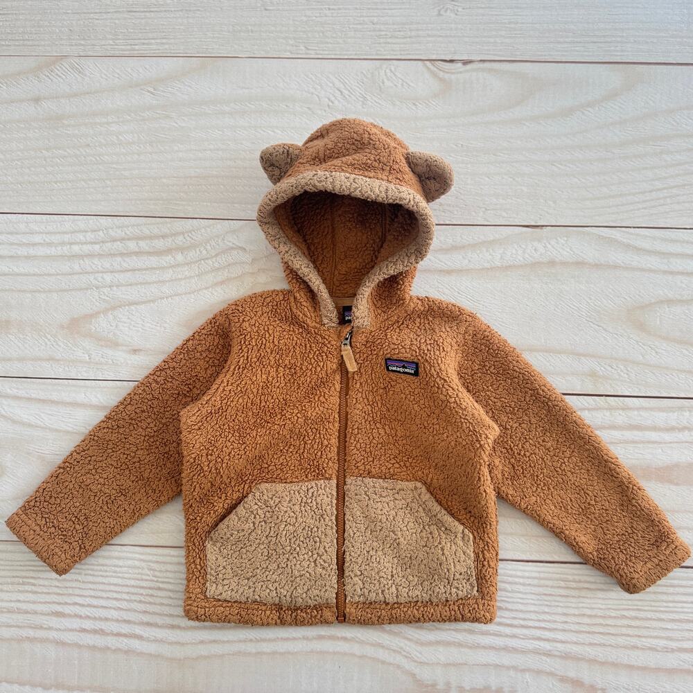 Patagonia Baby Toddler 2T Furry Friends Fleece Hoodie Toddler Bear Cub Ears - Picture 2 of 6